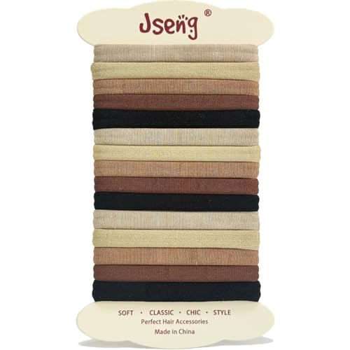 Élastiques à cheveux sans couture marron durable lot de 15 pour chignon et tresse