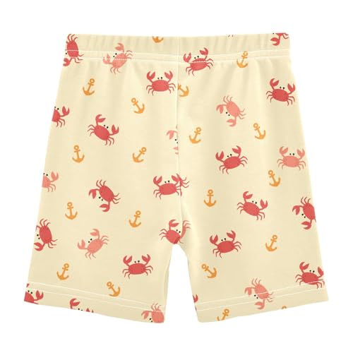 Cute Tiny Red Crabs Girls Shorts Elastic Waist Sports Shorts Girls Leggings Pants for 4-10 Years2