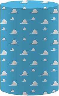 NIVIUS PHOTO Baby Birthday Party Cylinder Cover Blue Sky White Clouds Toy and Story Pedestal Cover for Baby Shower Decoration Circle Plinth Cover Props