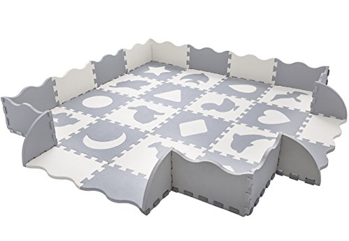 SUPERJARE 0.56” Extra Thick Baby Play Mat with Fence, 59.6