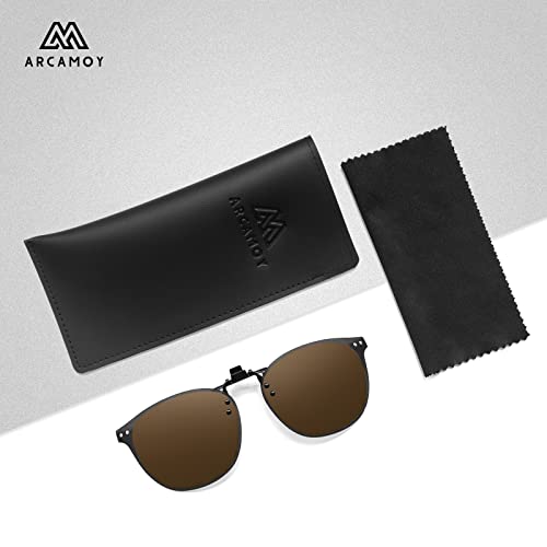 Image of Clip on Sunglasses Over Prescription Glasses Polarized Anti Glare Flip Up UV Protection Glasses For Men Women