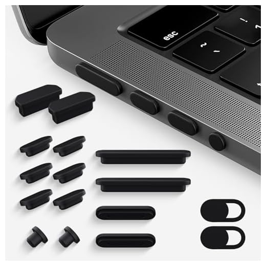 CaseBuy MacBook Pro Accessories, 14 Pack Dust Plug Covers for 2026-2021 MacBook Pro 14/16 inch M5 M4 M3 M2 M1 Pro/Max, Dust Plug for HDMI, Thunderbolt, SDXC, Magsafe, Headphone & 2PCS Webcam Cover