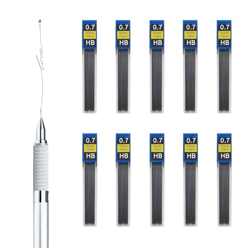 CAISYE 120 pcs Minas de Lápiz HB 0,7 mm,120 Recambio de Minas para Portaminas,Minas irrompibles para escritura suave y clara,Cambio suave de minas,Adecuadas para Escribir, Dibujar