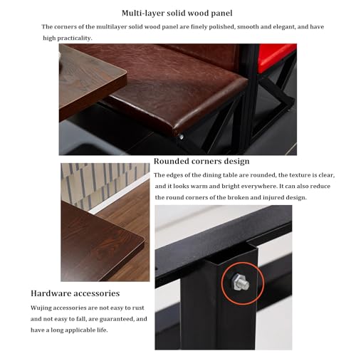 Table de cuisine moderne en bois et métal finition premium