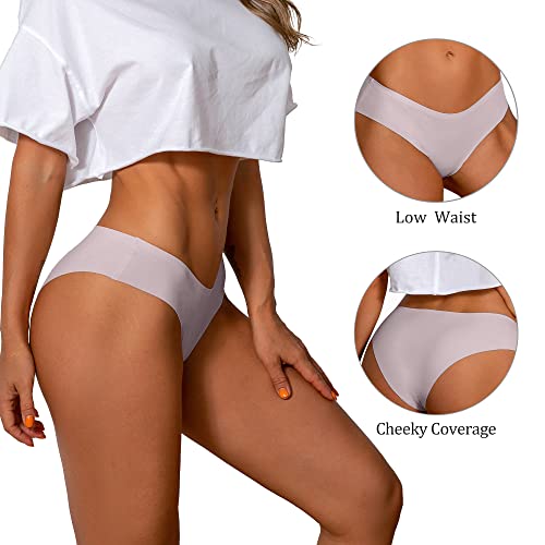 Image of SHARICCA Women Seamless Cheeky Bikini No Show Panties Ladies Invisible Breathable Briefs Soft Stretch Underwear Multi Pack