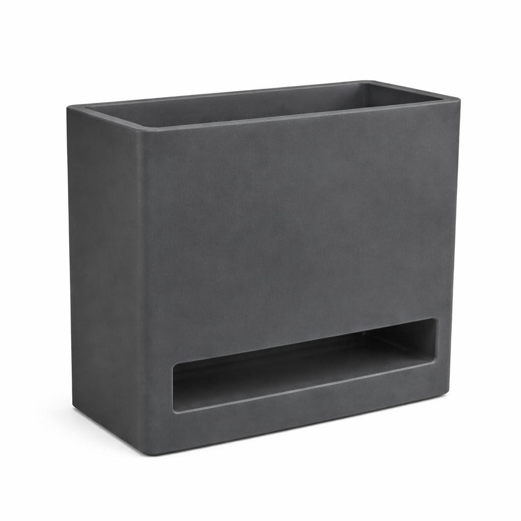 newgarden - Pot carré BROMELIA très résistant à l'extérieur. Plusieurs Tailles et Couleurs Disponibles. Fabriqué en polyéthylène en Espagne (Anthracite, 74 x 34 x 70 cm)