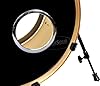 22" Black Bass Drum Skin with Fitted 6" Chrome Port Hole O Ring - Drumming Accessories #1