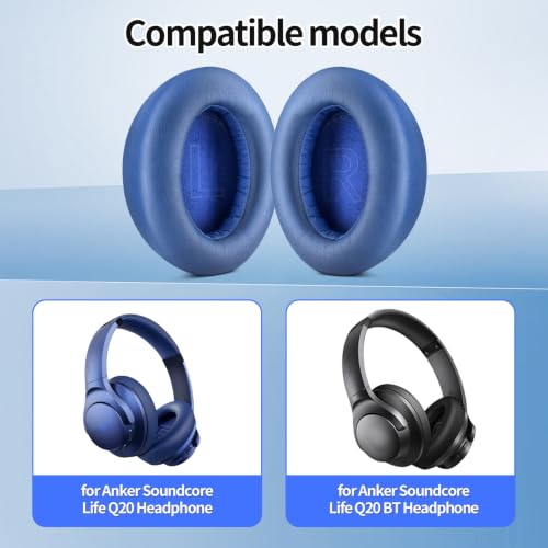 Almohadillas para auriculares Anker Life Q20 / Q20 BT, repuesto de almohadillas (azul) miniatura 2