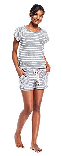 Image of U.S. POLO ASSN. Cotton Pajamas for Women Set Short Sleeve, Tee and Shorts with Pockets
