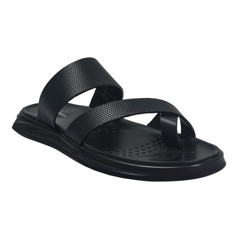 Mens Toe Loop Sandal, Slip On Entry, (Size 40-45), Full Grain Leather, Casual Lounging Sandal, PU Sole, Flat Heel, Hope-image-32