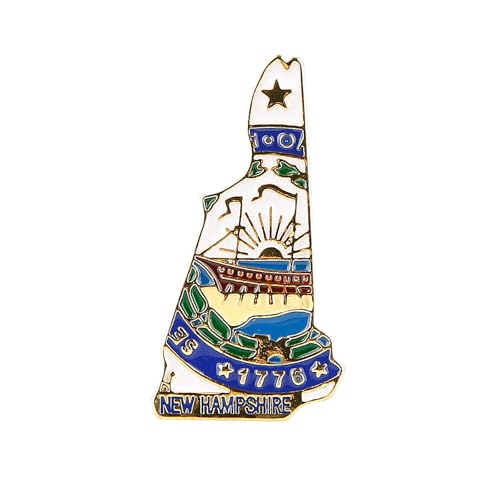 Image of State Shaped Map Lapel Metal Pin Enamel Brooch Keepsake Beautifully Designed for Backpack Hat
