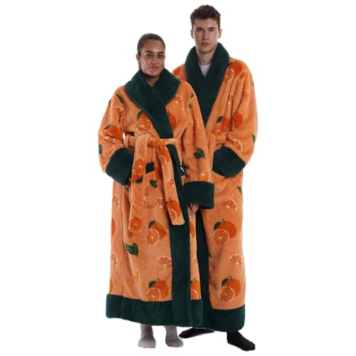 Gegeryozer Albornoz Unisex Adultos - Albornoz de Felpa Largo 140 cm Extra Suave, Absorbente, Cinturón Ajustable, 2 Bolsillos, Talla Única para Hogar, Spa