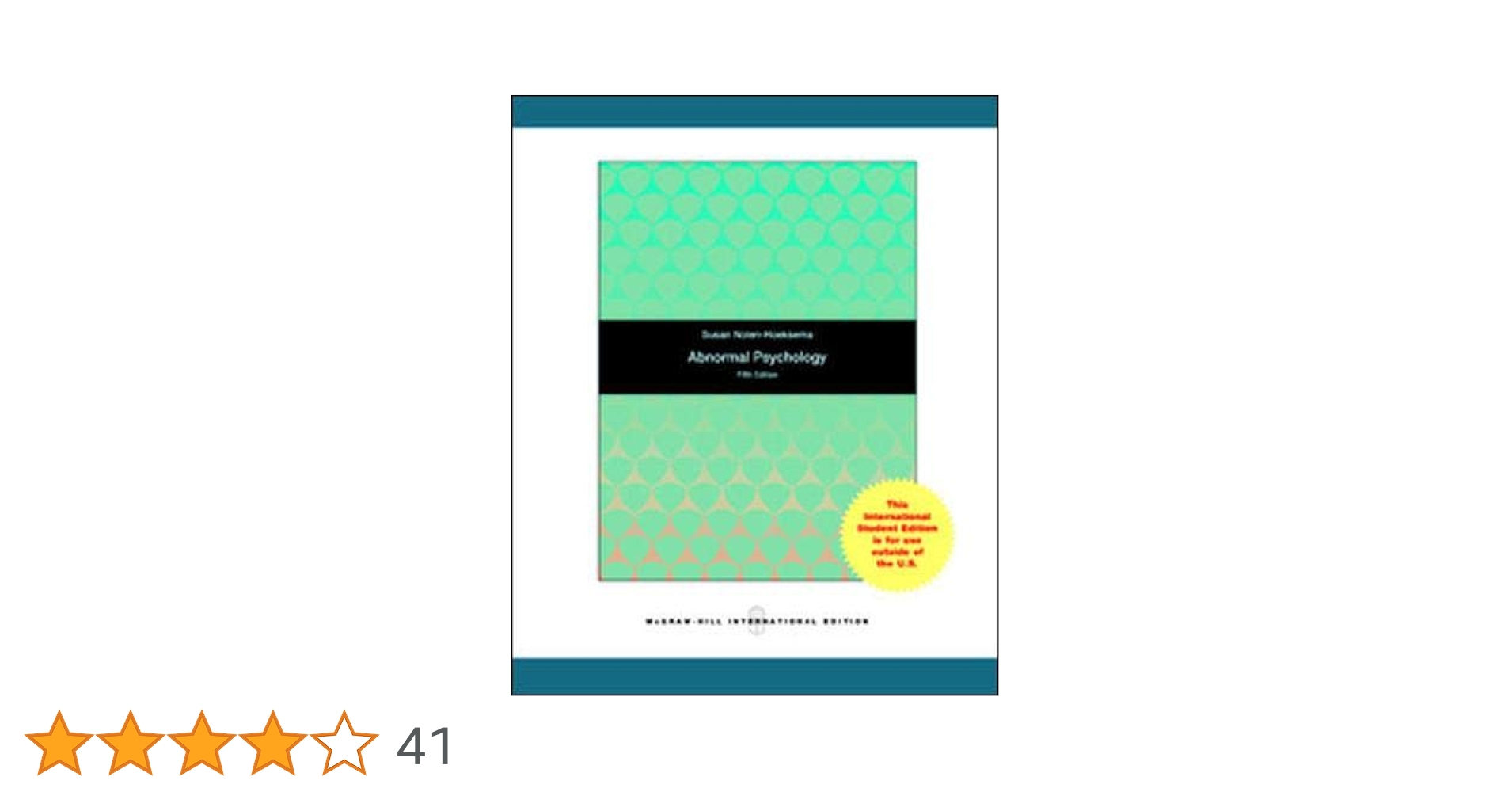 Amazon | Abnormal Psychology | Nolen-Hoeksema, Susan | Pathologies Amazon | Abnormal Psychology | Nolen-Hoeksema, Susan | Pathologies