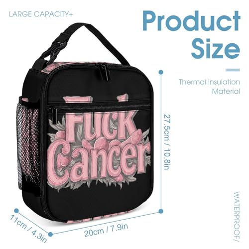 Fuck Cancer Brain Tumor Backpack Shoulder Bags Lunch Bag Pencil Case Box 3 Set Daypack Cute4