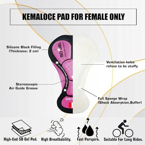 TUOYDJA Radlerhose,Fahrradshorts Frauen Radfahren Shorts Rosa & Schwarz Atmungsaktive Sommer Fahrrad Shorts Weibliche 5D Pad Tasche Dame Bike Shortsa(KEM-SSFE-PINK,XXL)