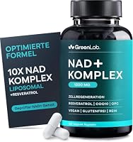 Green Lab NAD+ Komplex 1200 mg – Extra Starkes Liposomal NMN-Alternative Supplement mit Resveratrol, CoQ10, Alpha-Liponsäure, Astaxanthin – Für Frauen & Männer – Energie, Zellschutz & Anti-Aging