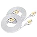 Cable Ethernet Cat7 de 3M(2PCS), BUSOHE Cable de Red Plano RJ45 Gigabit LAN de Alta Velocidad, Cable de Conexión a Internet de 10Gbps y 600Mhz para Switch, Rúter, Módem, Panel de Conexión, PC (Blanco)