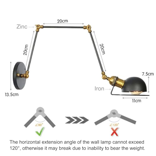 Lámpara de pared extensible articulada de luz LED cálida decorativa 2