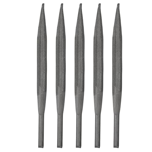 HARFINGTON 5pcs Pneumatic Air File 3/16" x 5" (5mm x 130mm) Half Round Extra Coarse Tooth Industrial Grade Files Tools for Reciprocating Saw Grinding Metal Polishing Milling Sharpening