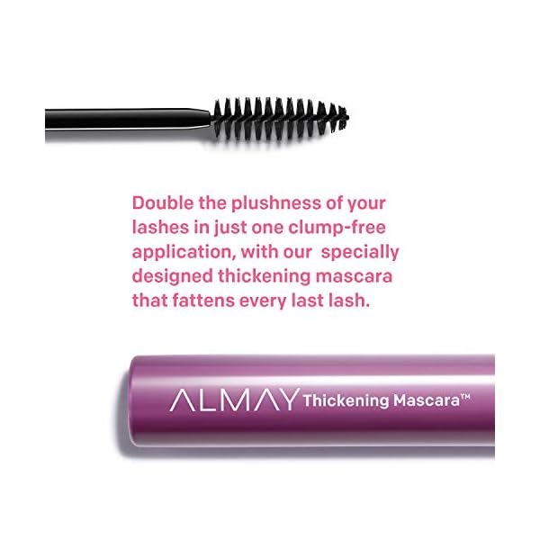 Almay Mascara, Thickening, Volume & Length Eye Makeup with Aloe and Vitamin B5, Hypoallergenic-Fragrance Free, Ophthalmologist Tested, 402 Black (Pack of 1)