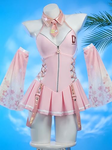 haikyuu Women Cosplay One Piece Swimsuit with Gloves Tie Anime Bathing Suit Halter Pool Party Musical Clubwear2