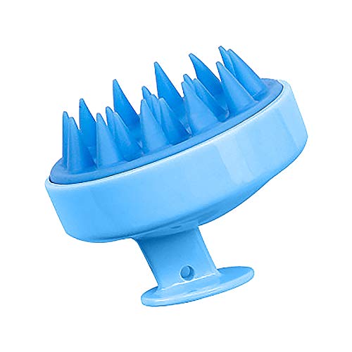 Hair Scalp Massager, Shampoo Massager Brush Scalp Exfoliator for Dandruff Removal, Easily Reach the Root of Thick Curly Hair, Waterproof Shower Scalp Scrubber Tool for Hair Growth (Blue)