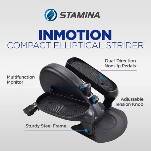 Image of Stamina Inmotion Compact Strider Foot Exercise Machine - Under Desk Elliptical - Standing or Seated Elliptical Fitness Equipment