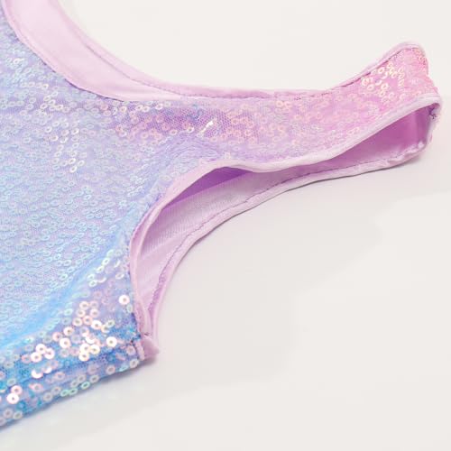 Image of Noomelfish Girls Sequin Tank Tops Sparkly Glitter Dance Sleeveless Shirt (5-12 Years)