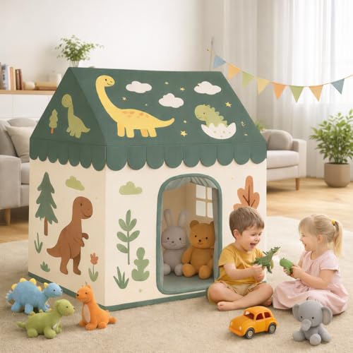 Image of XEMOX, Light Weight Kids Play Tent House - Fun, Foldable, and Durable for Indoor & Outdoor Toys for 3 to 10 Year Old Kids (White DNS)