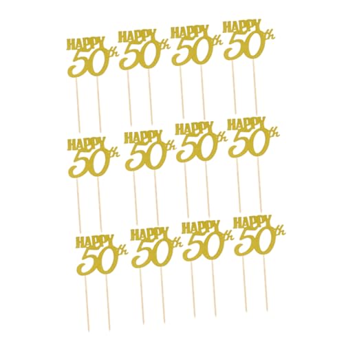 Cabilock 36 Peças palhetas de cupcake de brilho decoração de cartão topo de bolo decoração aniversár