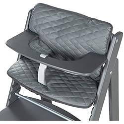 Trona Sit Up roba Reductor de Asiento Luxe - Funda de Asiento Acolchada de 2 Piezas en Gris Grafito - Cojín para todas Tronas Evolutivas Sit Up - Cuero Vegano - Antracita