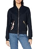 Fermeture éclair Scotch & Soda Clean Bomber in Structured Cotton Quality Veste, Bleu Marine-0004, S Femme