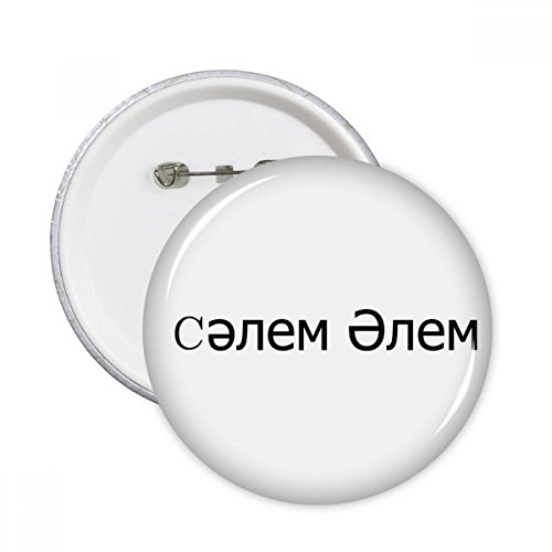 Cadeaux originaux lot de 5 pins monde Kazak Bonjour ronds taille M à offrir à ses proches