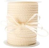 May Arts 3/16-Inch Wide Ribbon, Champagne with White Stitched Center