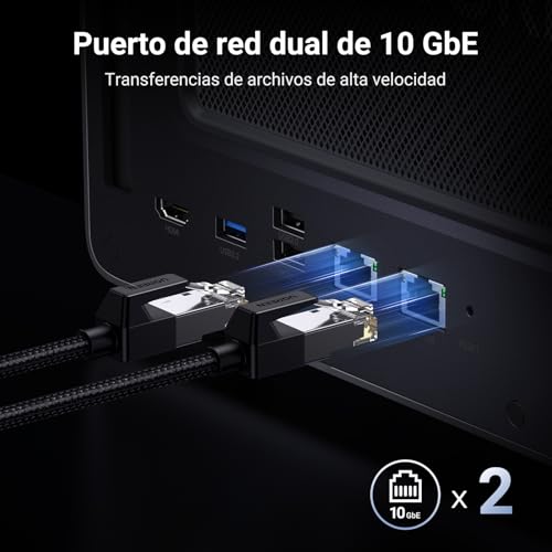 UGREEN NASync DXP8800 Plus, NAS de Escritorio de 8 bahías + Carcasa M.2 NVMe, CPU Intel i5 1235u de 10 núcleos, 8 GB de RAM DDR5, 2 Ranuras 10 GbE, 2 Ranuras M.2 NVMe, HDMI 8K (sin Disco)
