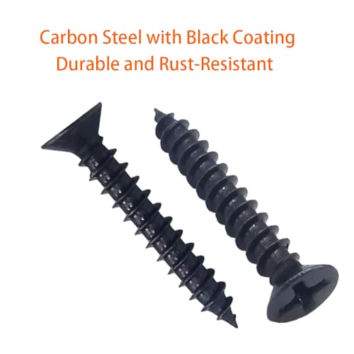 Kit de 100 tornillos para madera M4 negros con cabeza plana Phillips miniatura 5