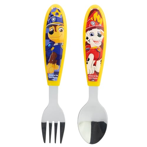 Set de 2 couverts métalliques (cuillère et fourchette) Paw Patrol Boy Rescue Pups