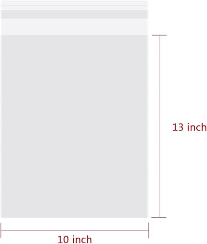 Miniatura 3 de 50 bolsas de plástico transparente de 13 x 18 pulgadas, gruesas, autosellantes, bolsas de violonchelo de polietileno OPP para embalar envoltorios de