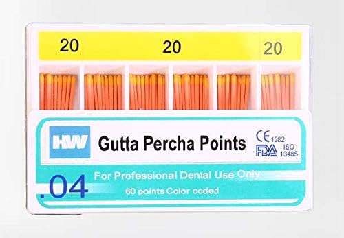 Dental Gutta percha points 4% Taper pkt of 60 points (yellow, 20)