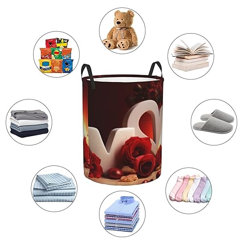 Panier à linge autonome Saint-Valentin grand format pliable - 6