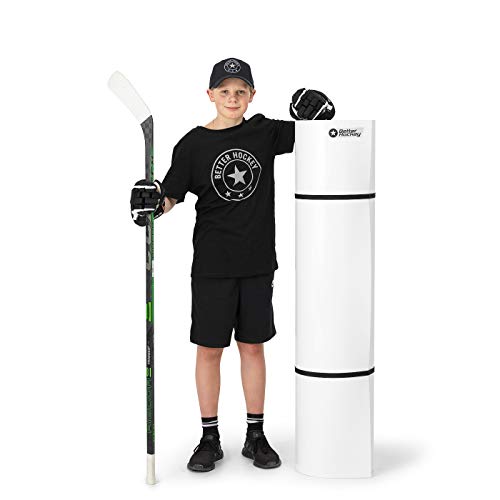 Better Hockey Portable Roll-Up Shooting Pad - Feels Like Real Ice, for Passing Stickhandling and One Timers, Large 4.5 Foot x 10 Foot Size