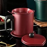 Cooking Oil Container with Strainer,Oil Container Kitchen,Grease Can for Kitchen with Strainer, anti-scald handle and anti-slip coasters,Suitable for Storing Frying Oil(7 Cup Capacity, Red)