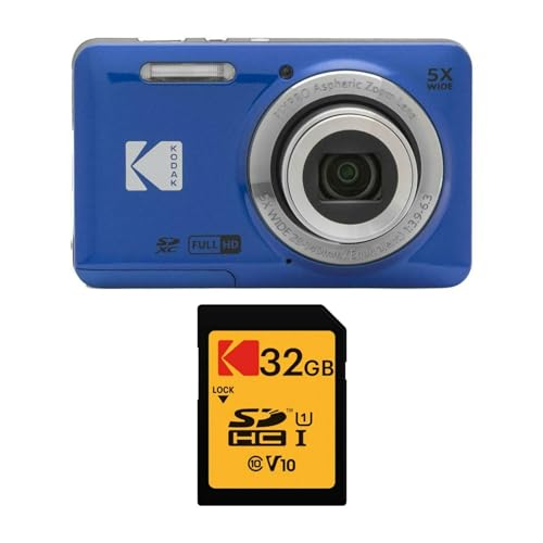 KODAK PIXPRO Friendly Zoom FZ53 Digital Camera (Blue) with 16GB Card Bundle