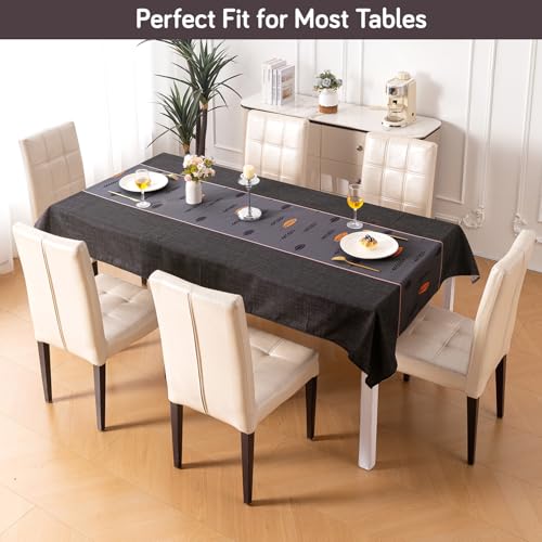 Image of HOKIPO Modern Grace Table Cloth for 6 Seater, 55x86 in, Twilight Fern