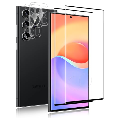 Carantee Schutzfolie für Panzerglas für Samsung Galaxy S23 Ultra Schutzglas, 2+2 Stück 9H Panzerglasfolie+Kameraschutz, ...