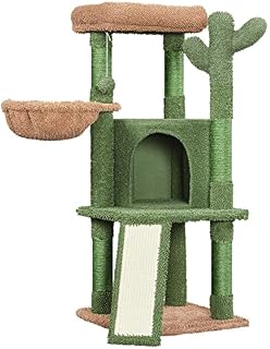 Yaheetech Cactus Cat Tree with Scratching Post, Cute Cat Tower Cats Activity Centre for Indoor Cats, Multi-Leve Cat Condo Climbing Tree w/Hanging Ball & Basket 107cm