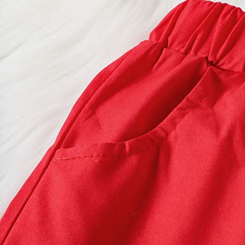 NLGToy Terno infantil para o dia dos namorados, manga curta, corações estampados, shorts, roupas inf