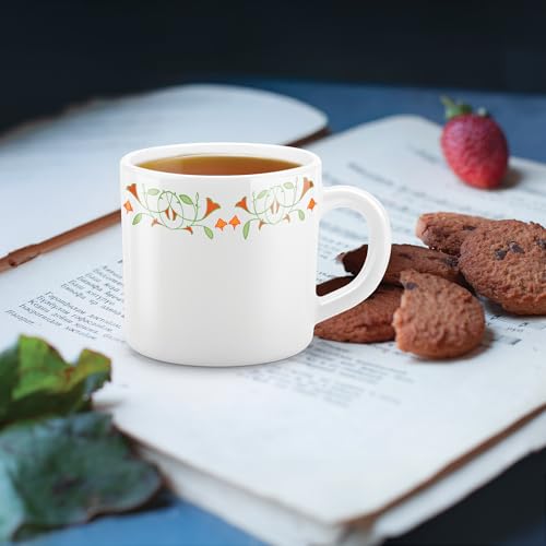 Image of Treo By Milton Opalware Amara 18 Meena Cup Set | Microwave & Dishwasher Safe | Bone-Ash Free | Tempered Toughness | Set of 6, 180 ml Each | White | Mug Set for Tea, Coffee, Daily Use & Gifting