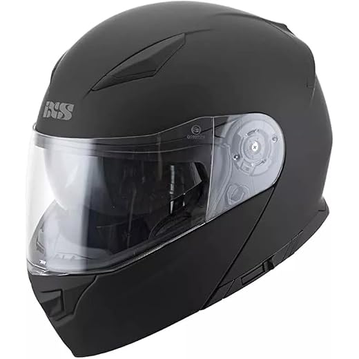 Casco Moto Modulare Doppia Visiera IXS 300 1.0 (Nero, M)