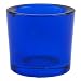 Bluecorn Beeswax Heavy Glass Votive and Tea Light Candle Holders (1, Dark Blue)